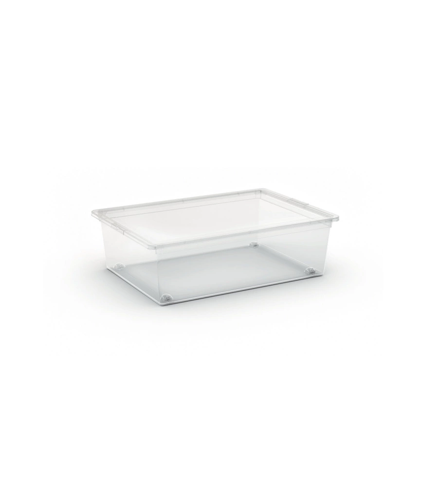 Contenitore con ruote keter "c-box l" in plastica trasparente 55x38,5x16,5 cm